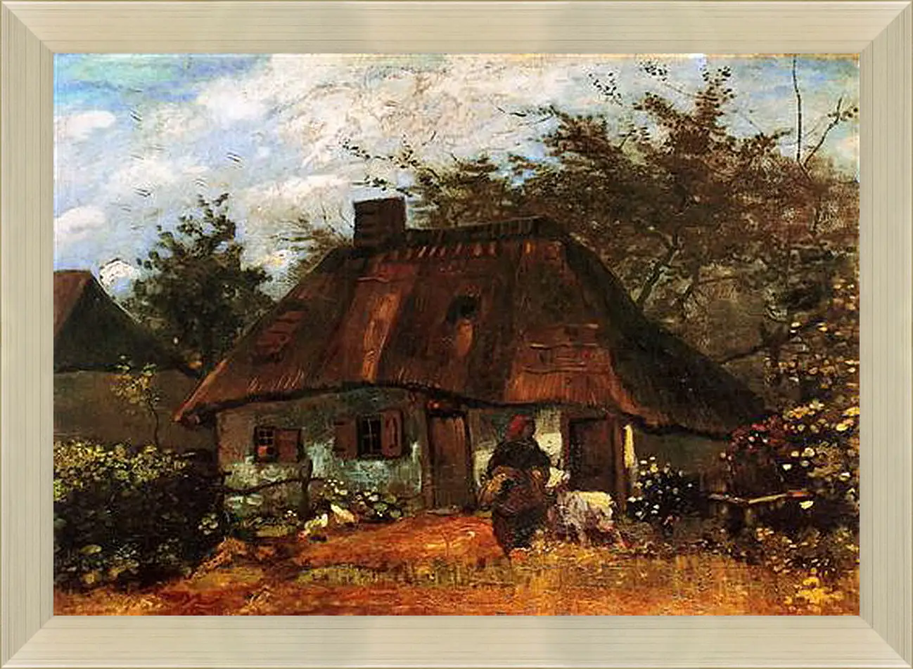 Картина в раме - Cottage and Woman with Goat. Винсент Ван Гог