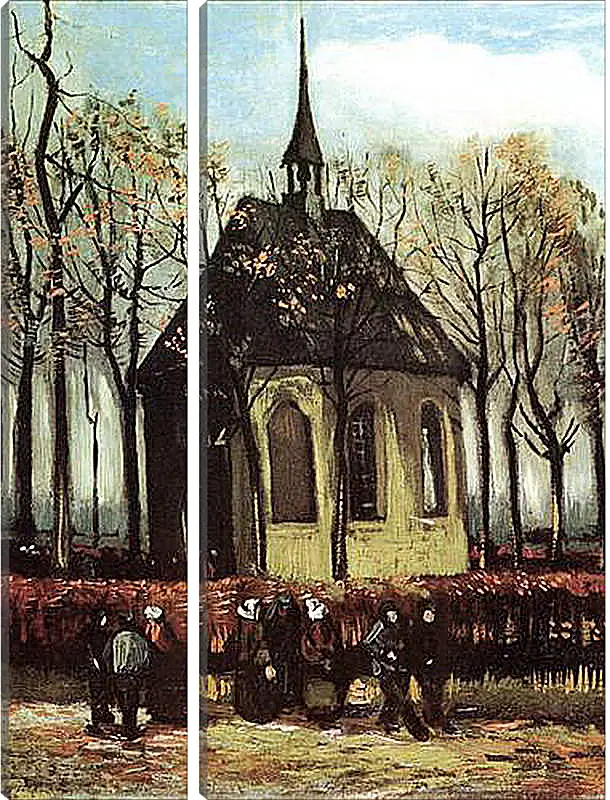 Модульная картина - Congregation Leaving the Reformed Church in Nuenen. Винсент Ван Гог