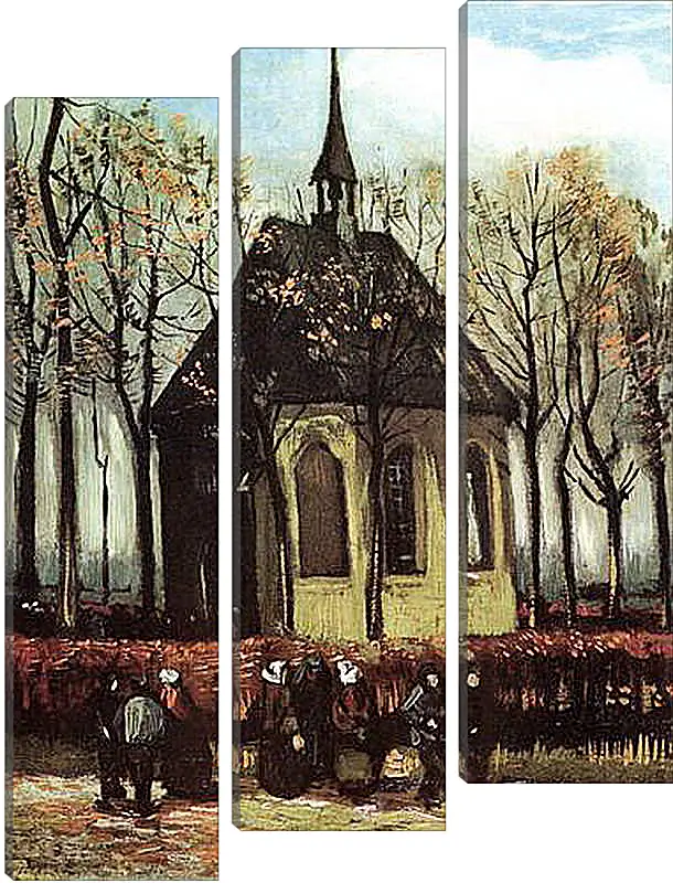 Модульная картина - Congregation Leaving the Reformed Church in Nuenen. Винсент Ван Гог