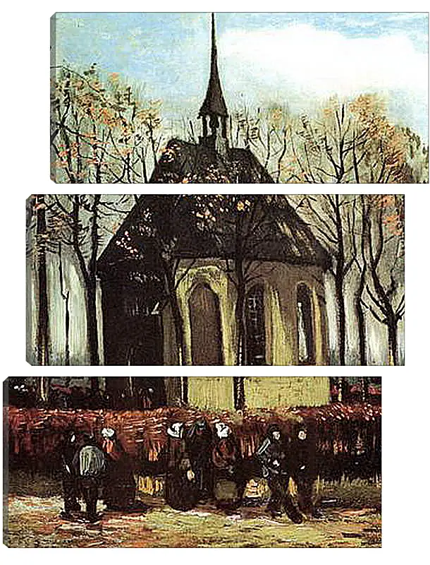 Модульная картина - Congregation Leaving the Reformed Church in Nuenen. Винсент Ван Гог