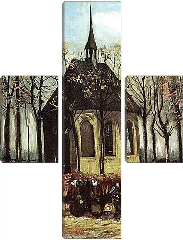 Модульная картина - Congregation Leaving the Reformed Church in Nuenen. Винсент Ван Гог