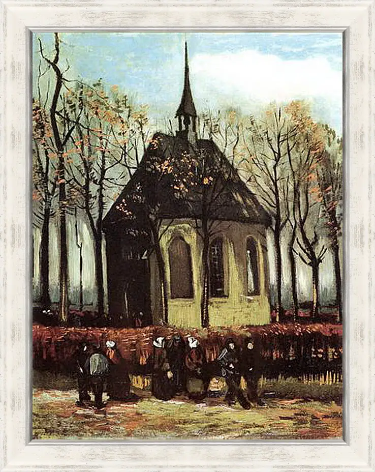 Картина в раме - Congregation Leaving the Reformed Church in Nuenen. Винсент Ван Гог