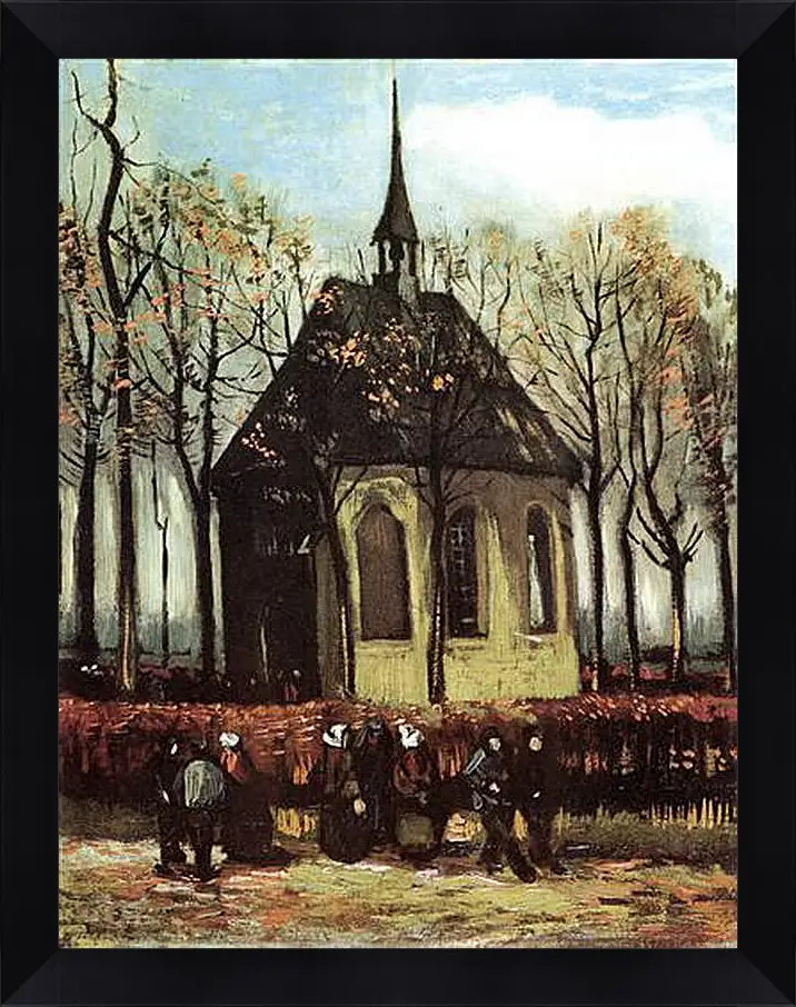 Картина в раме - Congregation Leaving the Reformed Church in Nuenen. Винсент Ван Гог