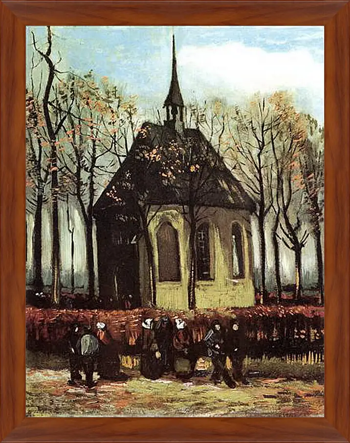 Картина в раме - Congregation Leaving the Reformed Church in Nuenen. Винсент Ван Гог