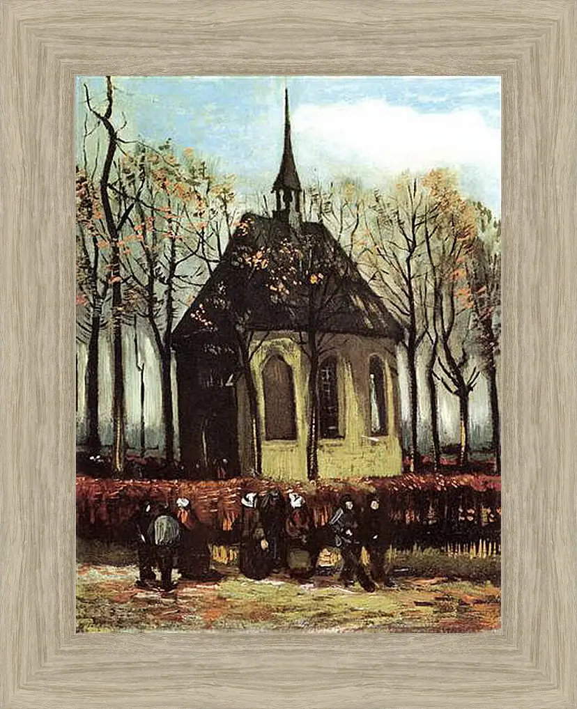 Картина в раме - Congregation Leaving the Reformed Church in Nuenen. Винсент Ван Гог