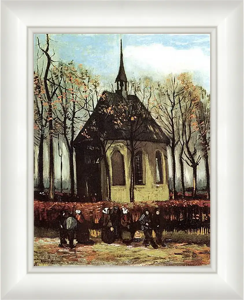 Картина в раме - Congregation Leaving the Reformed Church in Nuenen. Винсент Ван Гог