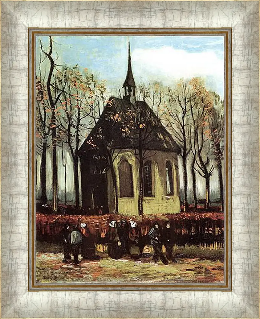 Картина в раме - Congregation Leaving the Reformed Church in Nuenen. Винсент Ван Гог