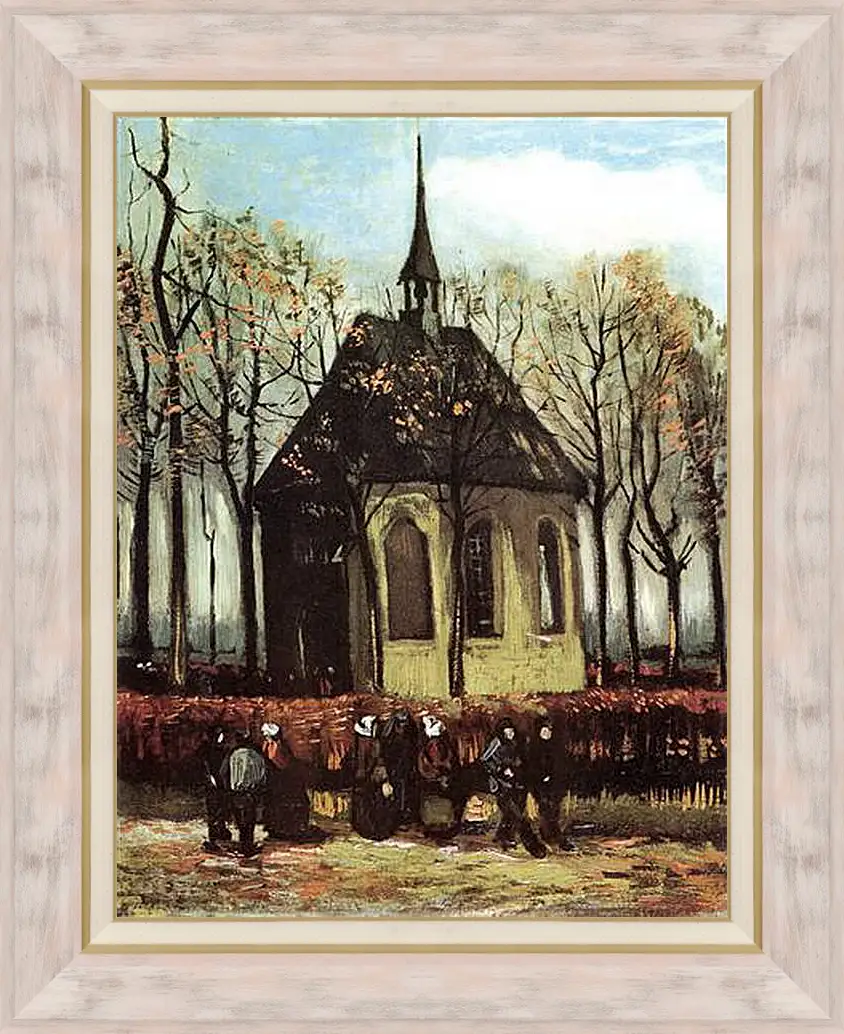 Картина в раме - Congregation Leaving the Reformed Church in Nuenen. Винсент Ван Гог