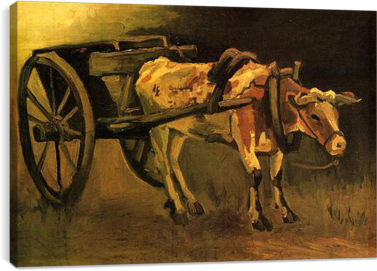Постер и плакат - Cart with Red and White Ox. Винсент Ван Гог
