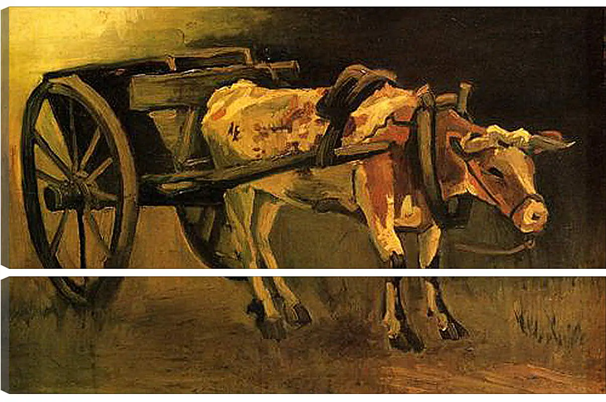 Модульная картина - Cart with Red and White Ox. Винсент Ван Гог