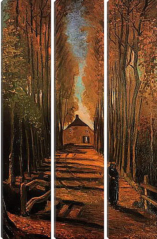 Модульная картина - Avenue of Poplars in Autumn. Винсент Ван Гог