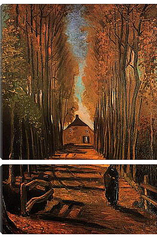 Модульная картина - Avenue of Poplars in Autumn. Винсент Ван Гог