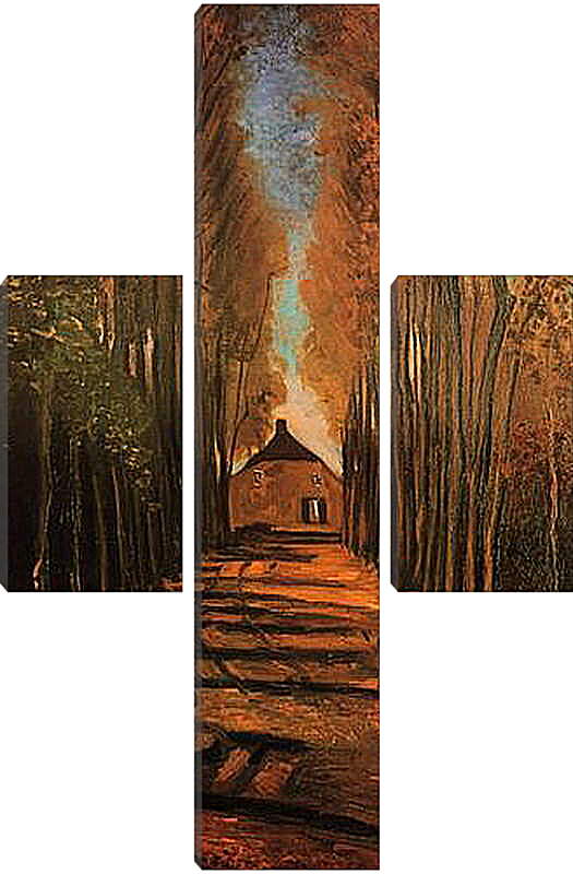 Модульная картина - Avenue of Poplars in Autumn. Винсент Ван Гог