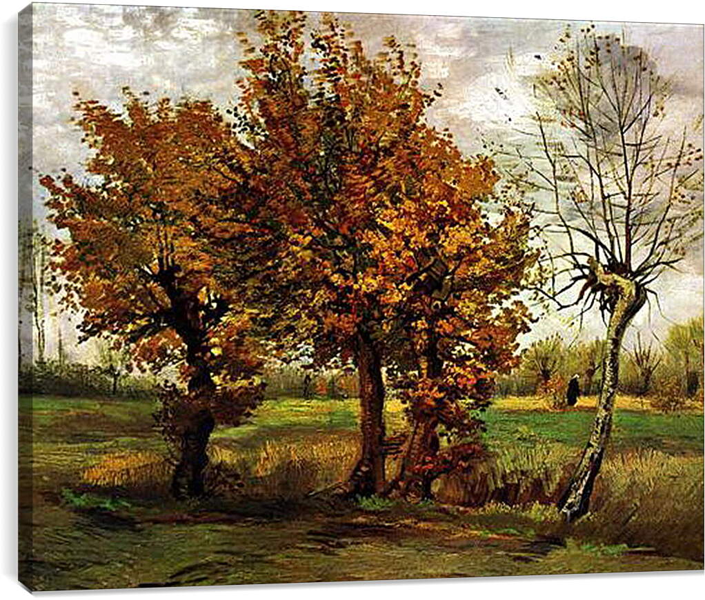 Постер и плакат - Autumn Landscape with Four Trees. Винсент Ван Гог
