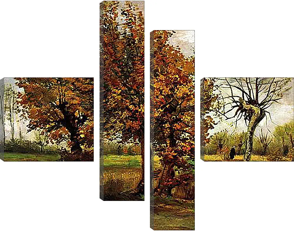 Модульная картина - Autumn Landscape with Four Trees. Винсент Ван Гог