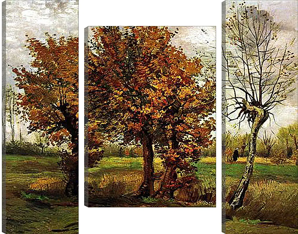 Модульная картина - Autumn Landscape with Four Trees. Винсент Ван Гог