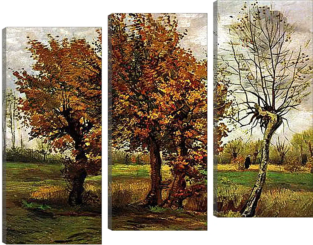 Модульная картина - Autumn Landscape with Four Trees. Винсент Ван Гог