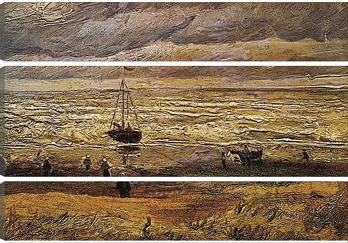 Модульная картина - Вид на море в Схевенингене. View of the Sea at Scheveningen. Винсент Ван Гог