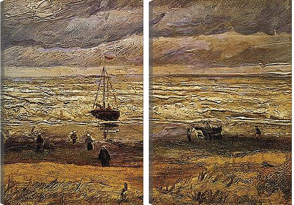 Модульная картина - View of the Sea at Scheveningen. Винсент Ван Гог