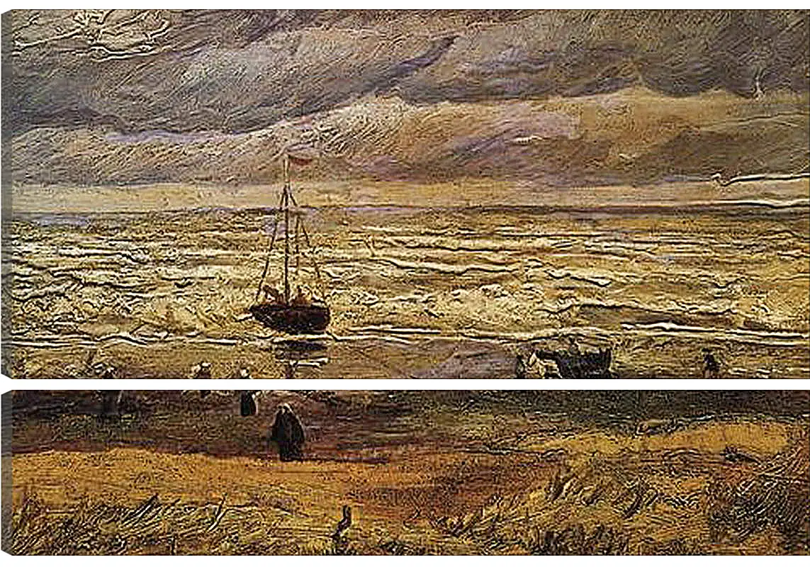 Модульная картина - Вид на море в Схевенингене. View of the Sea at Scheveningen. Винсент Ван Гог