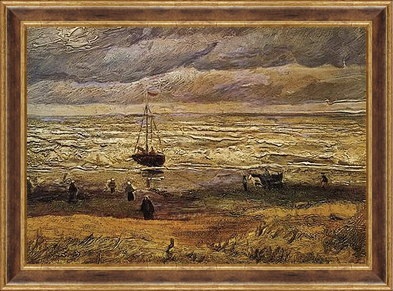 Картина в раме - View of the Sea at Scheveningen. Винсент Ван Гог