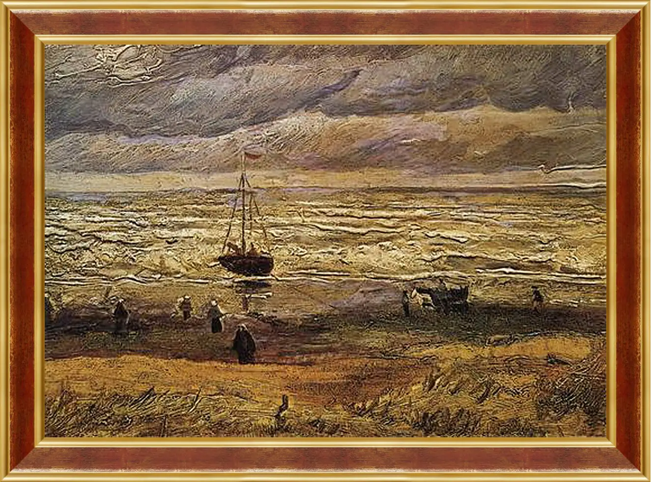 Картина в раме - Вид на море в Схевенингене. View of the Sea at Scheveningen. Винсент Ван Гог