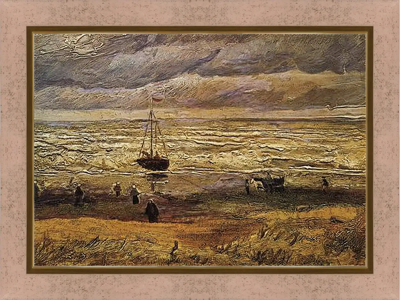 Картина в раме - Вид на море в Схевенингене. View of the Sea at Scheveningen. Винсент Ван Гог