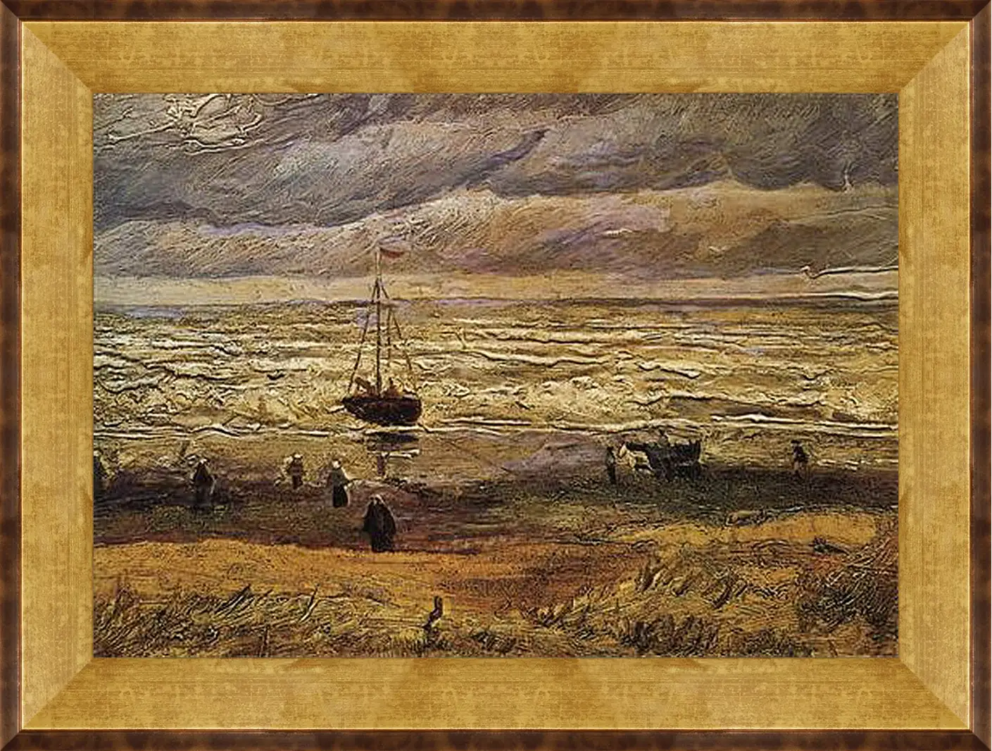 Картина в раме - Вид на море в Схевенингене. View of the Sea at Scheveningen. Винсент Ван Гог