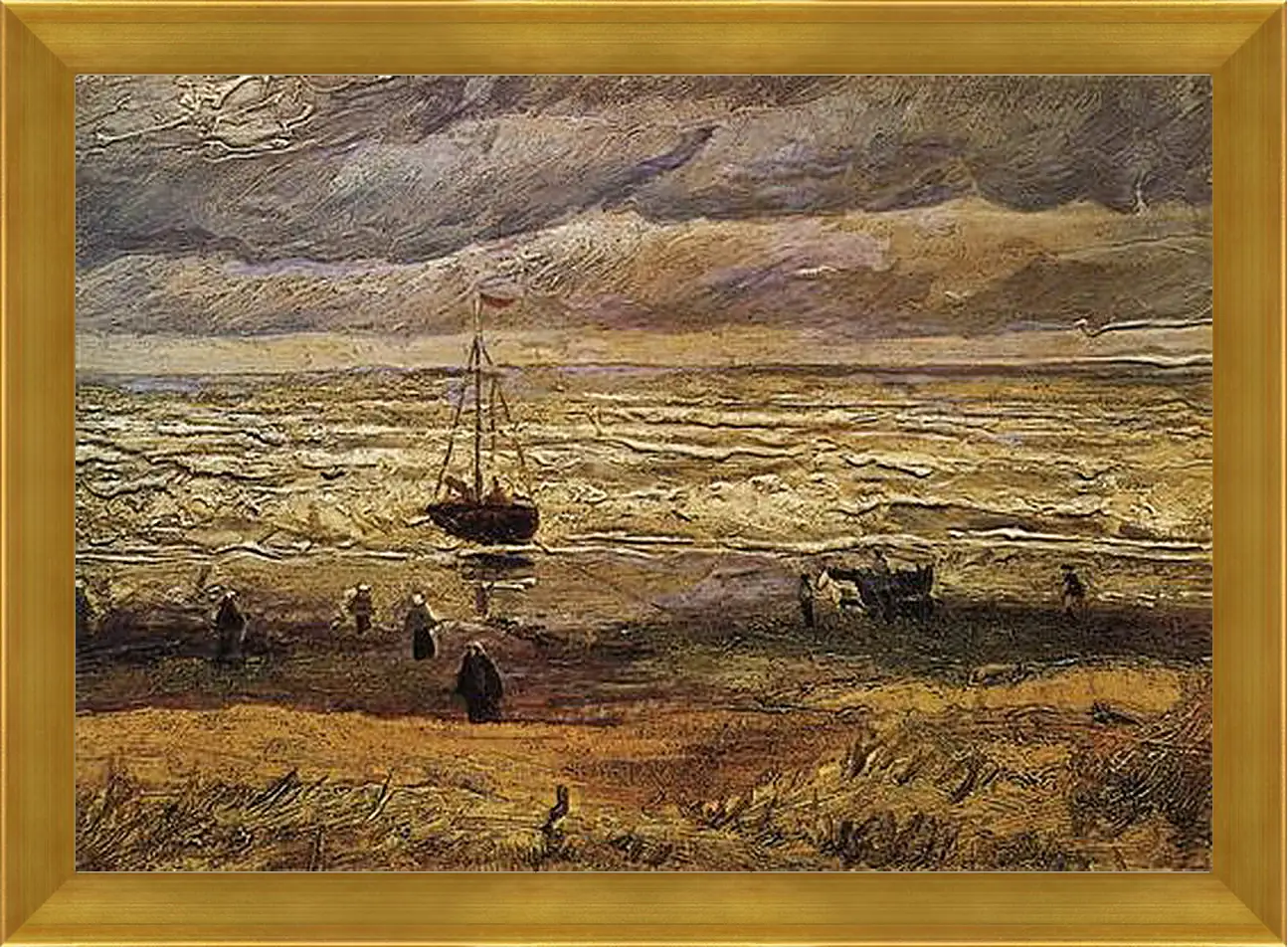 Картина в раме - Вид на море в Схевенингене. View of the Sea at Scheveningen. Винсент Ван Гог