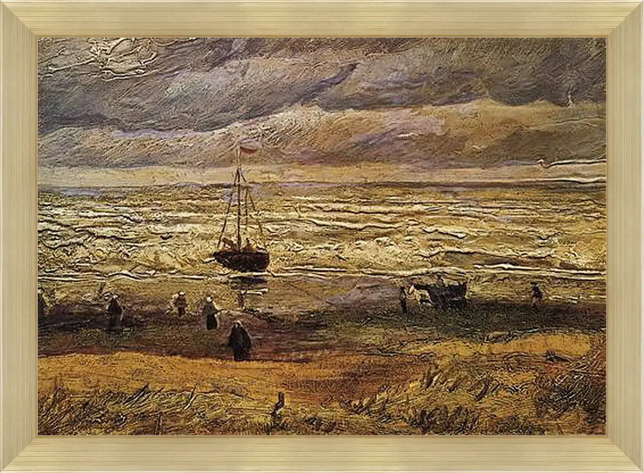 Картина в раме - View of the Sea at Scheveningen. Винсент Ван Гог