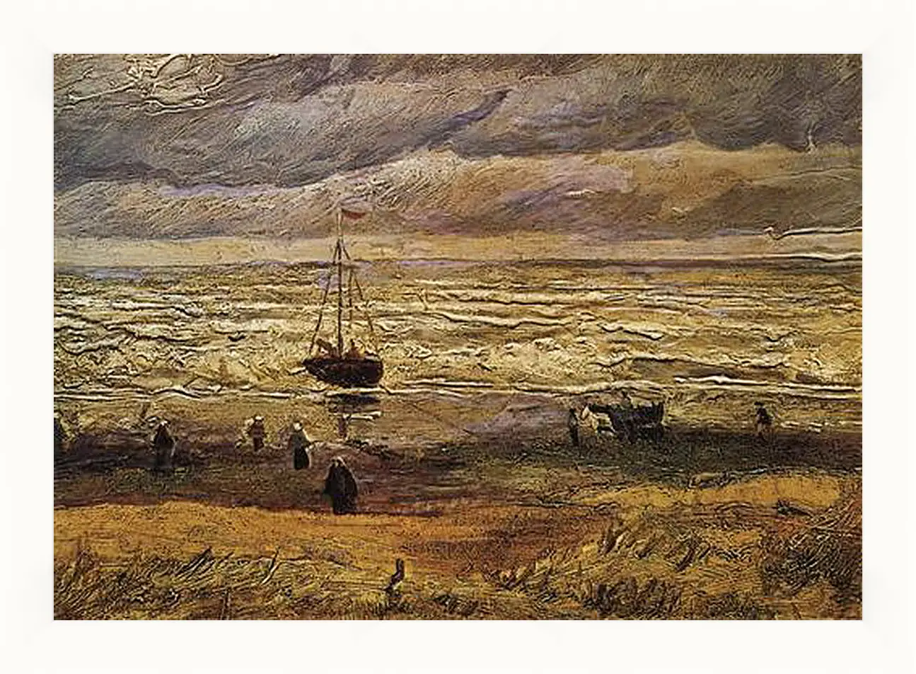 Картина в раме - View of the Sea at Scheveningen. Винсент Ван Гог