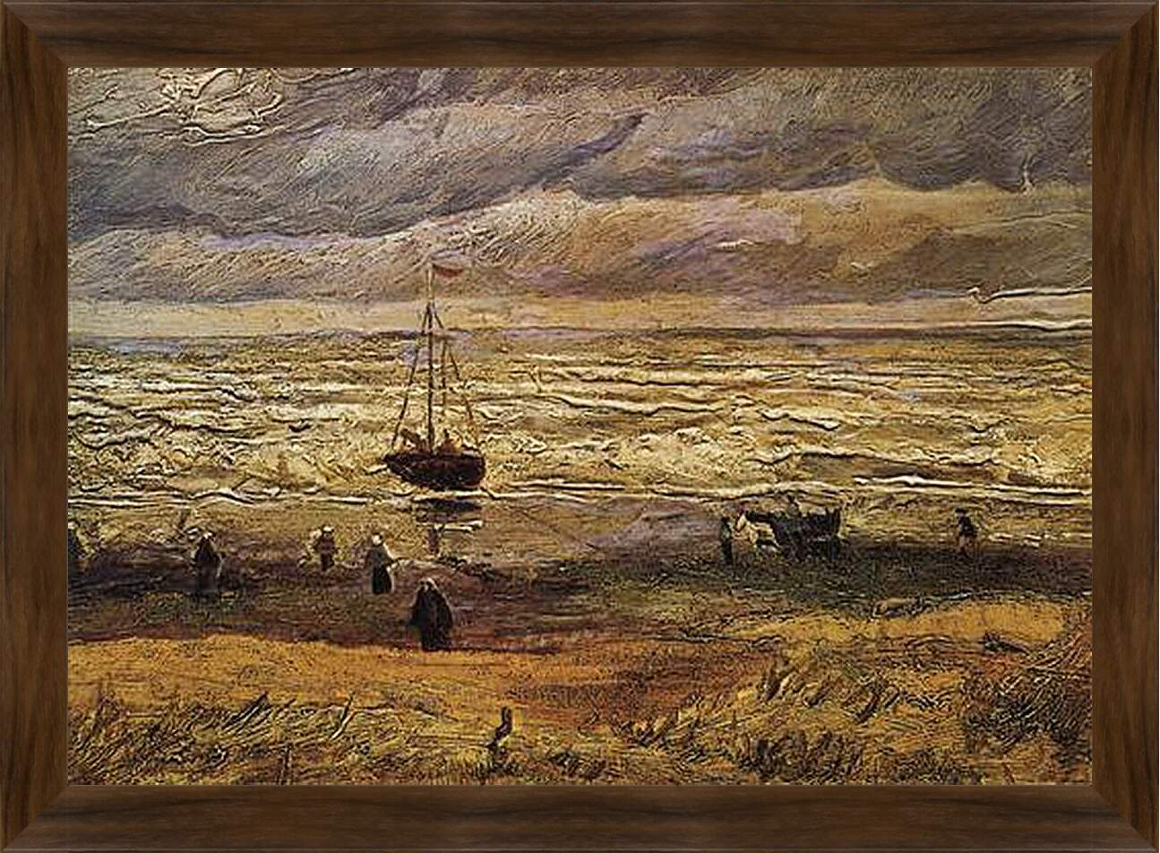 Картина в раме - View of the Sea at Scheveningen. Винсент Ван Гог