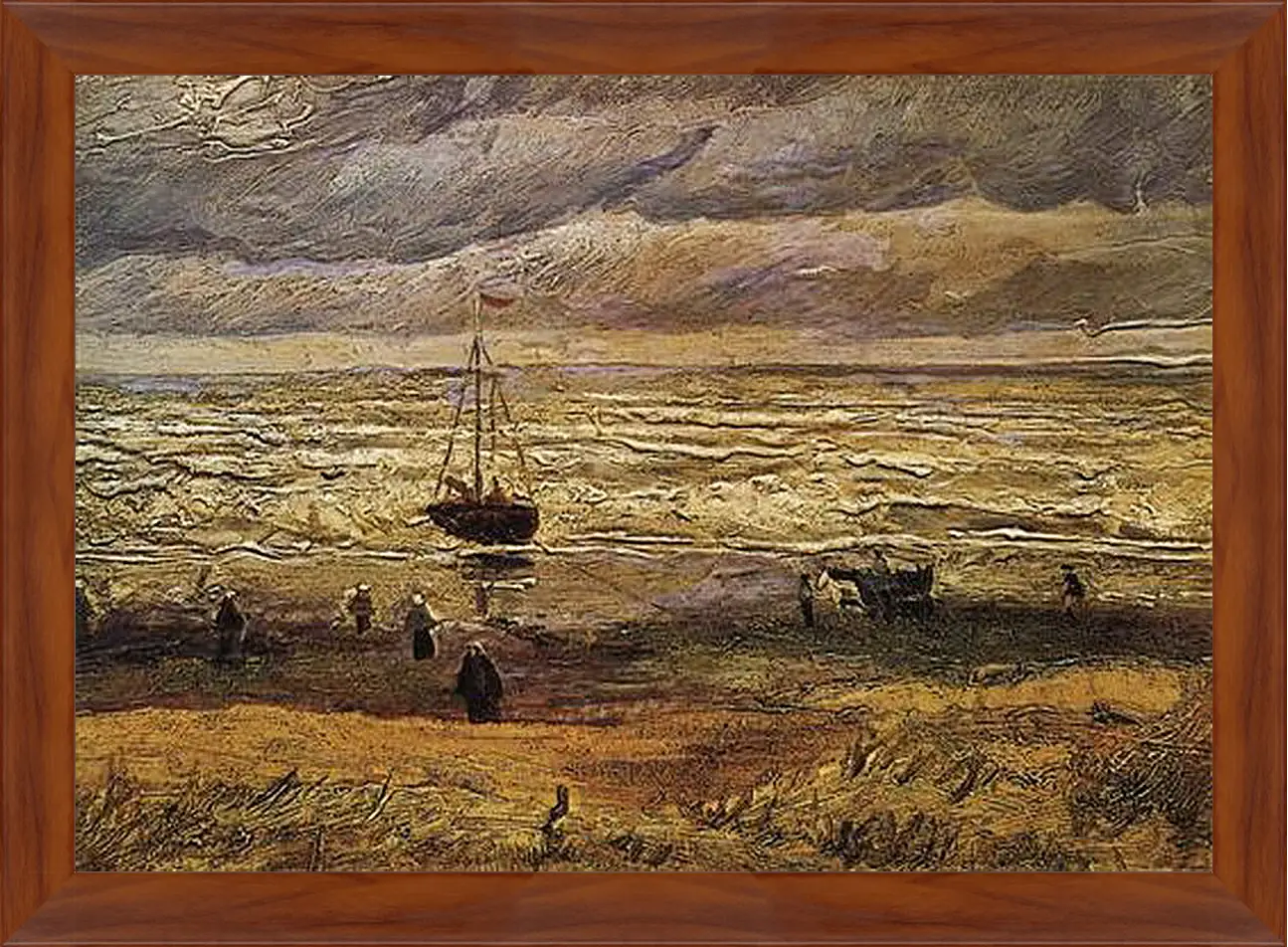 Картина в раме - View of the Sea at Scheveningen. Винсент Ван Гог