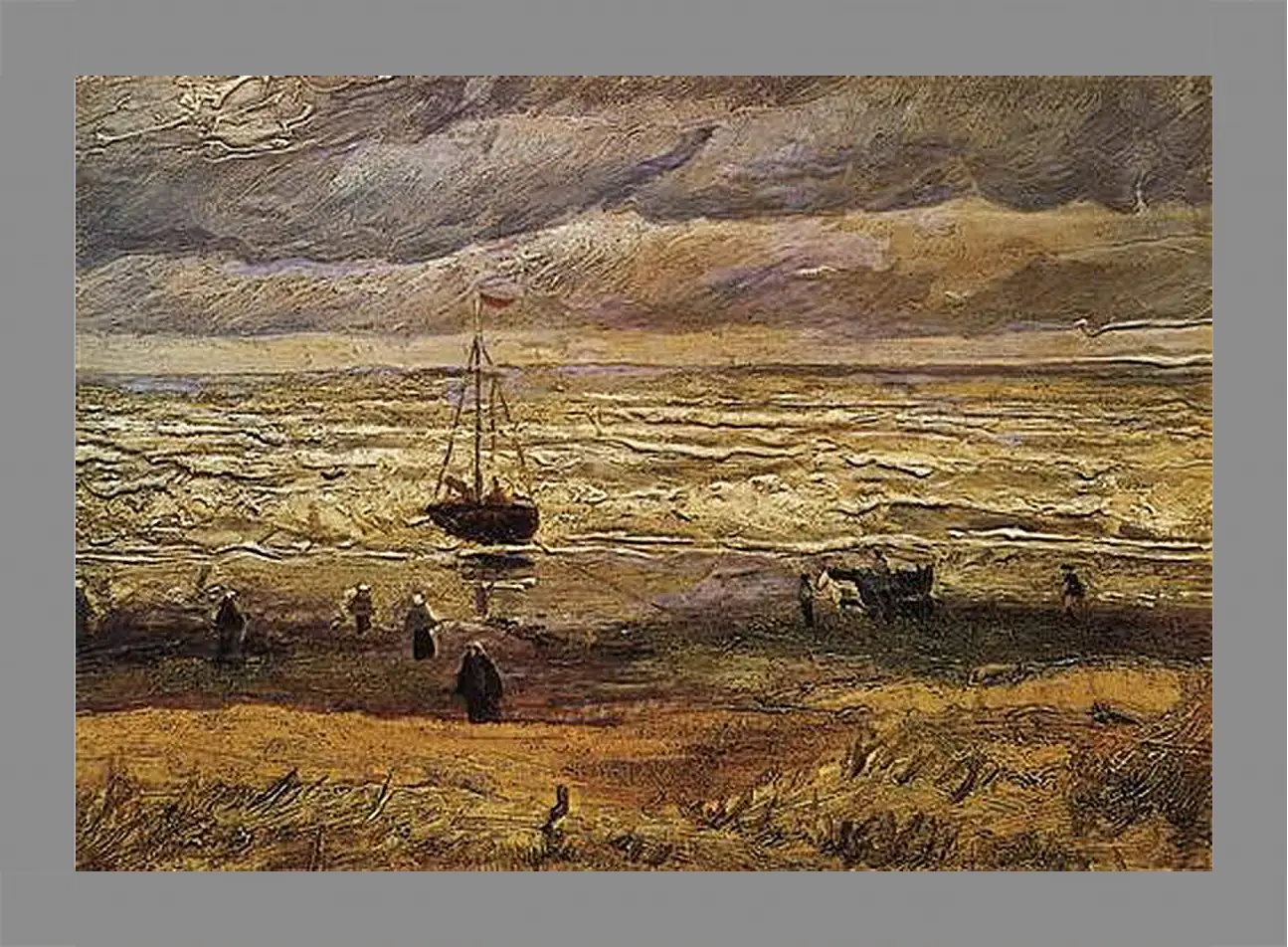Картина в раме - Вид на море в Схевенингене. View of the Sea at Scheveningen. Винсент Ван Гог
