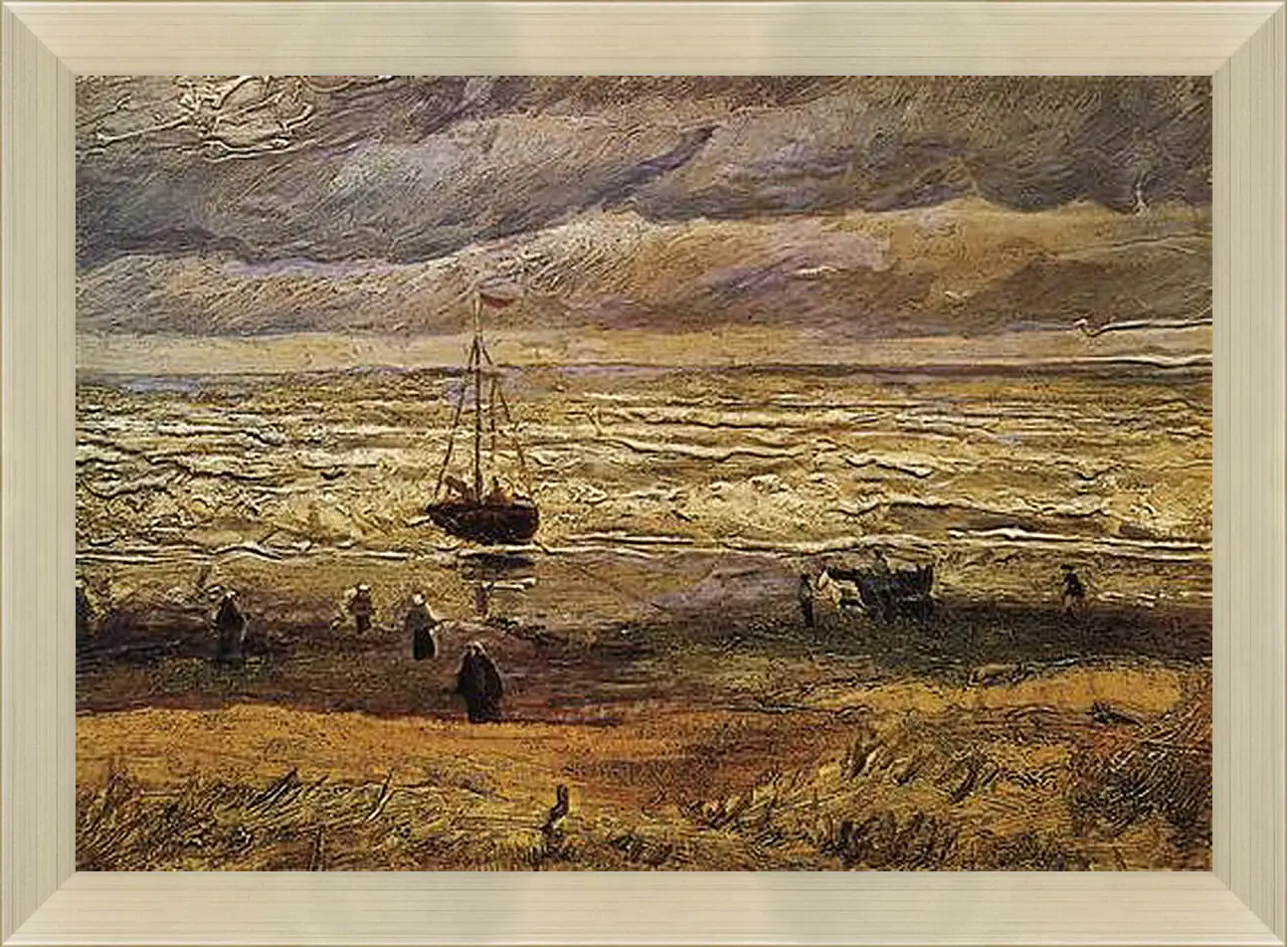 Картина в раме - Вид на море в Схевенингене. View of the Sea at Scheveningen. Винсент Ван Гог