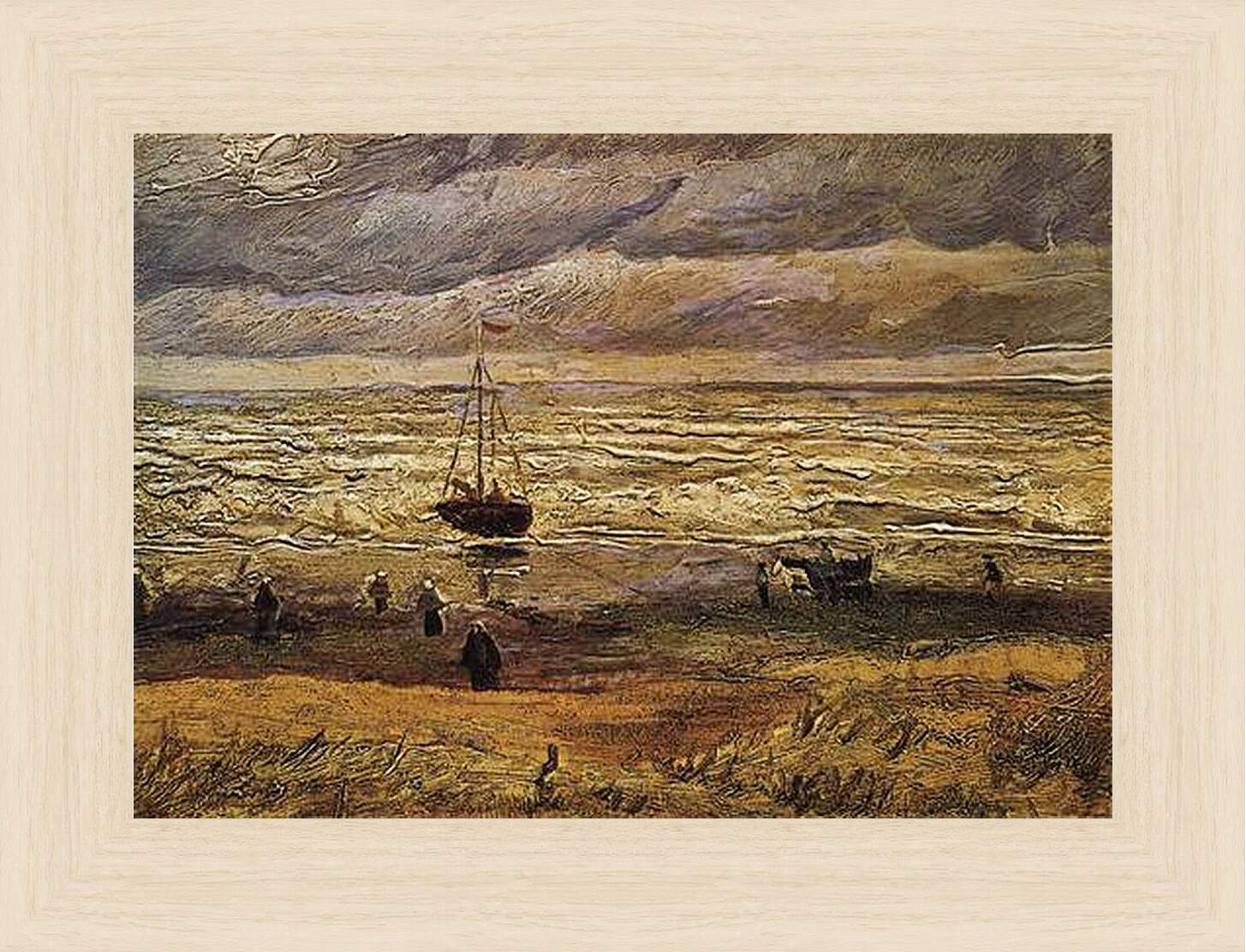 Картина в раме - View of the Sea at Scheveningen. Винсент Ван Гог