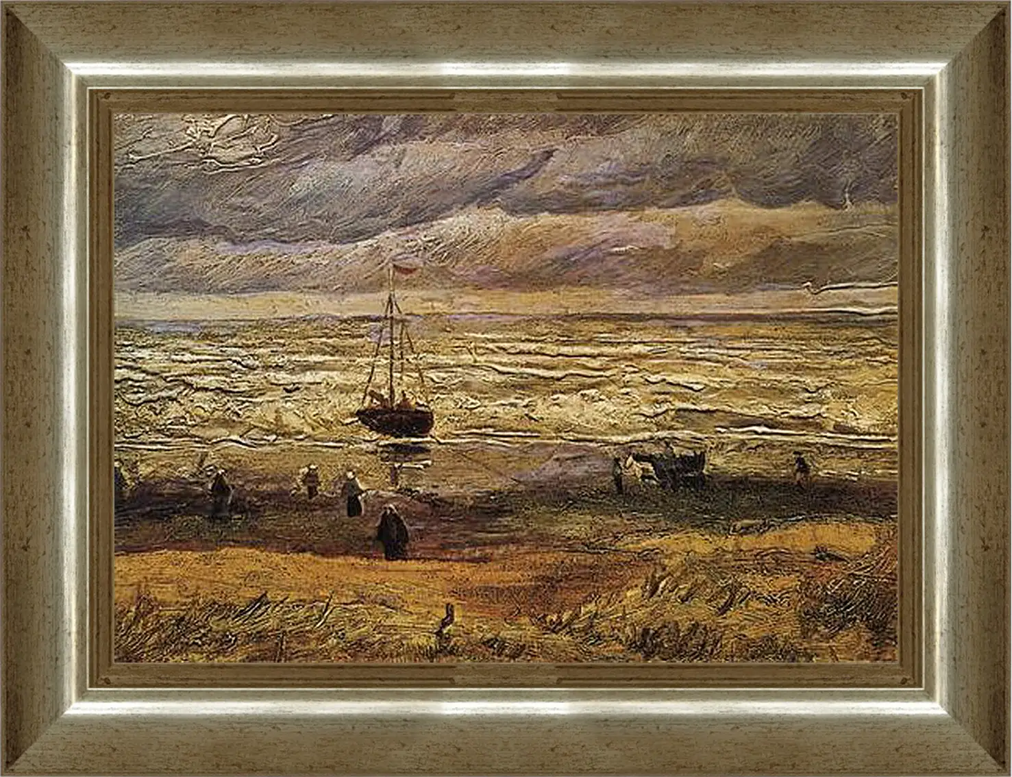 Картина в раме - Вид на море в Схевенингене. View of the Sea at Scheveningen. Винсент Ван Гог