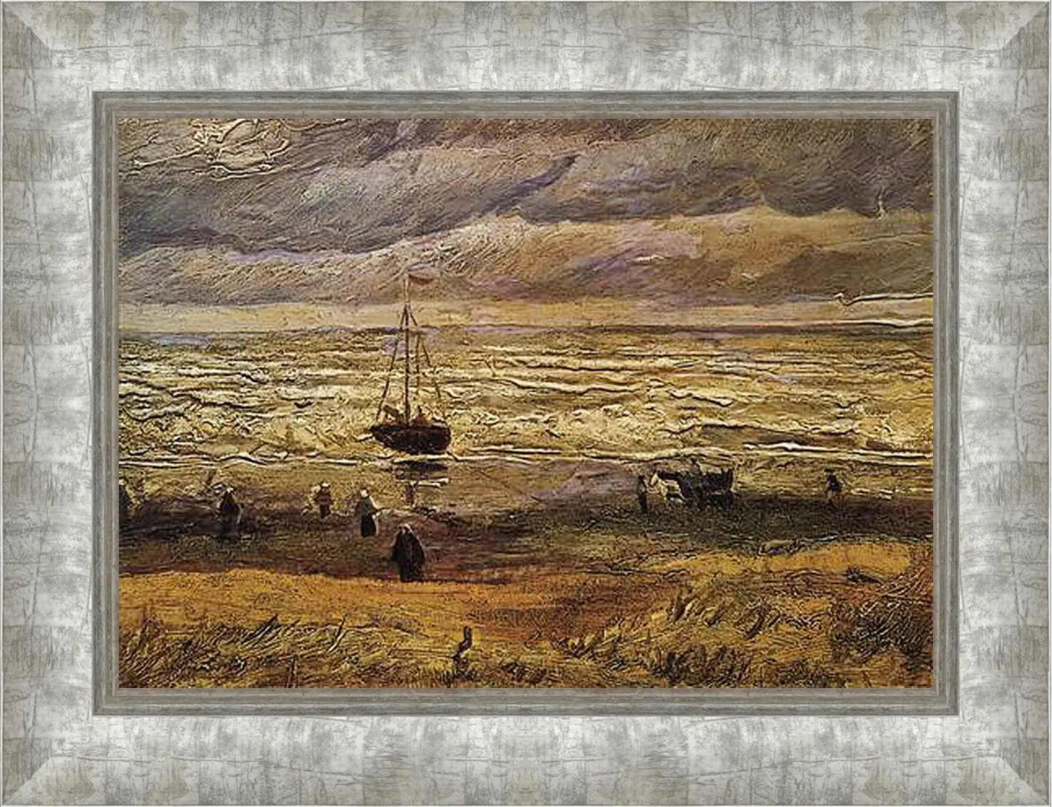 Картина в раме - View of the Sea at Scheveningen. Винсент Ван Гог