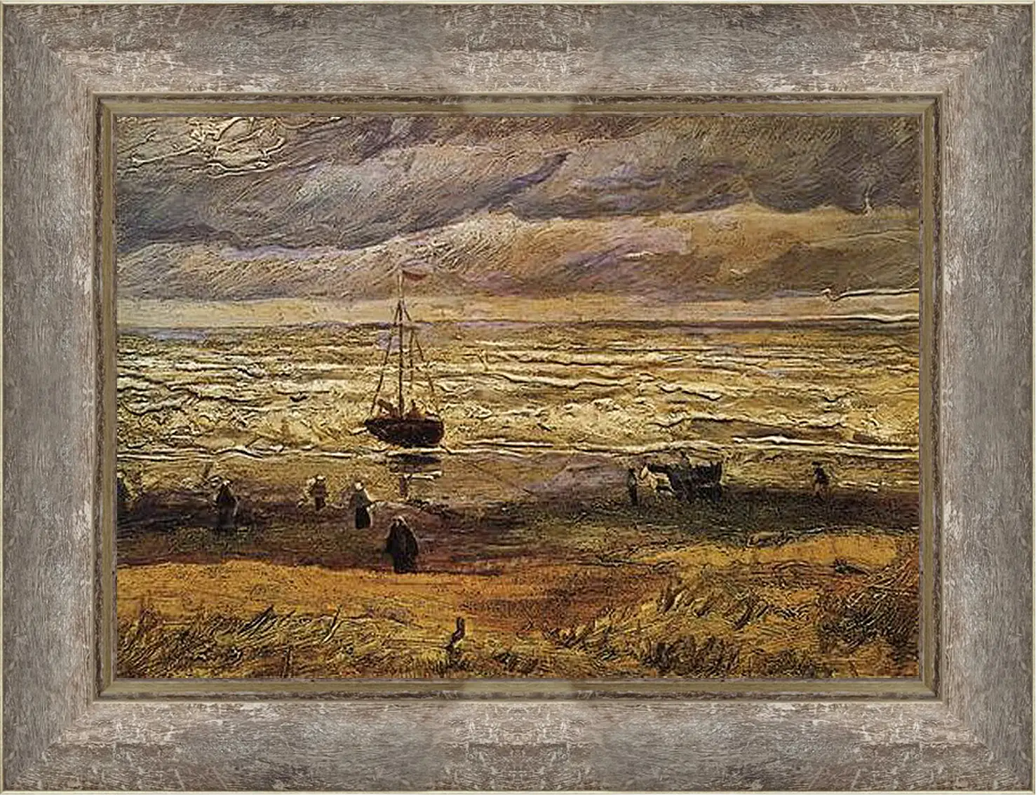 Картина в раме - Вид на море в Схевенингене. View of the Sea at Scheveningen. Винсент Ван Гог