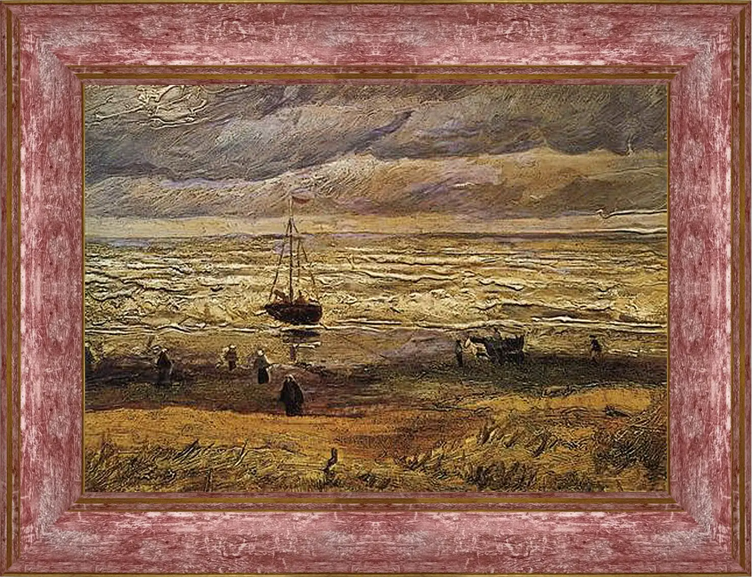 Картина в раме - Вид на море в Схевенингене. View of the Sea at Scheveningen. Винсент Ван Гог