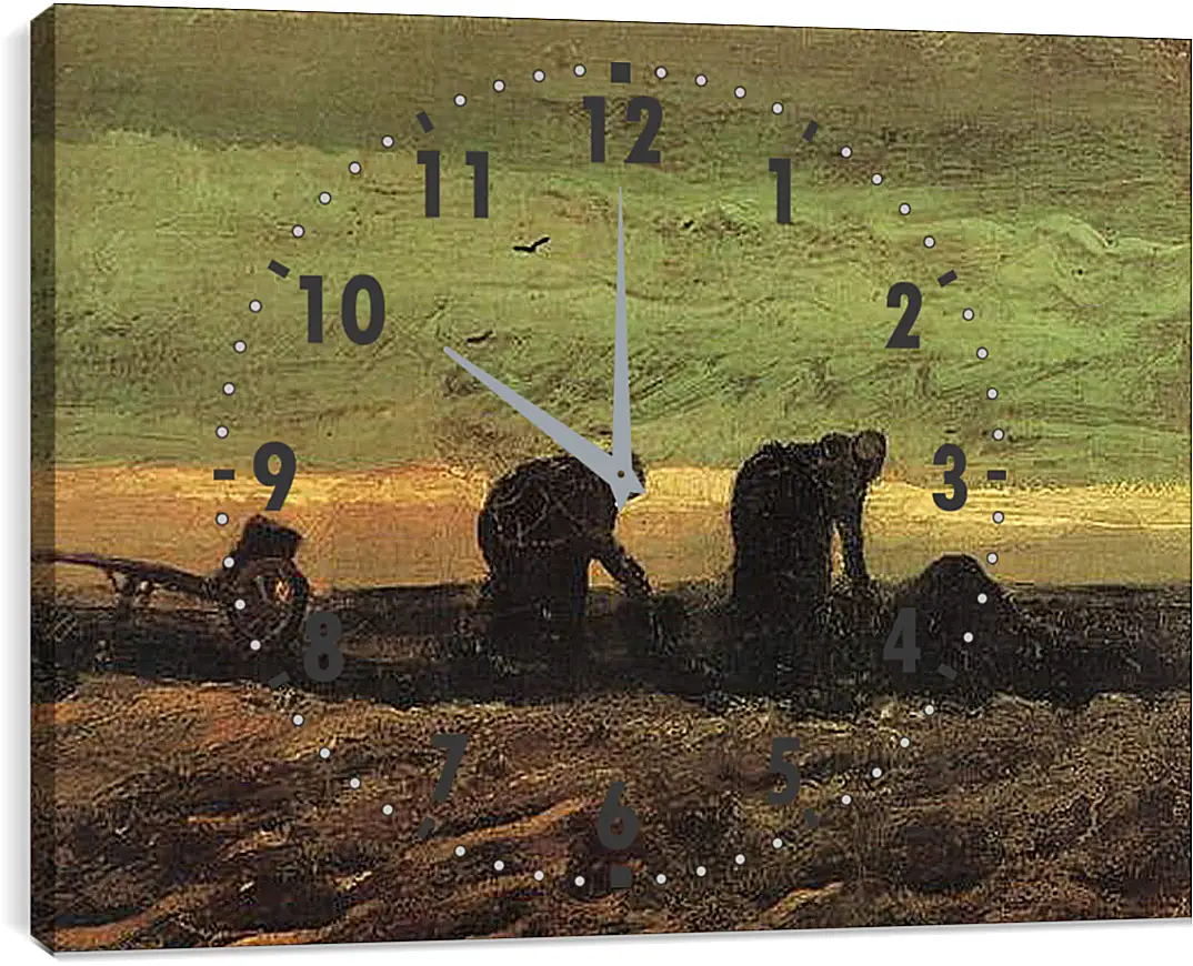 Часы картина - Two Women in the Moor. Винсент Ван Гог