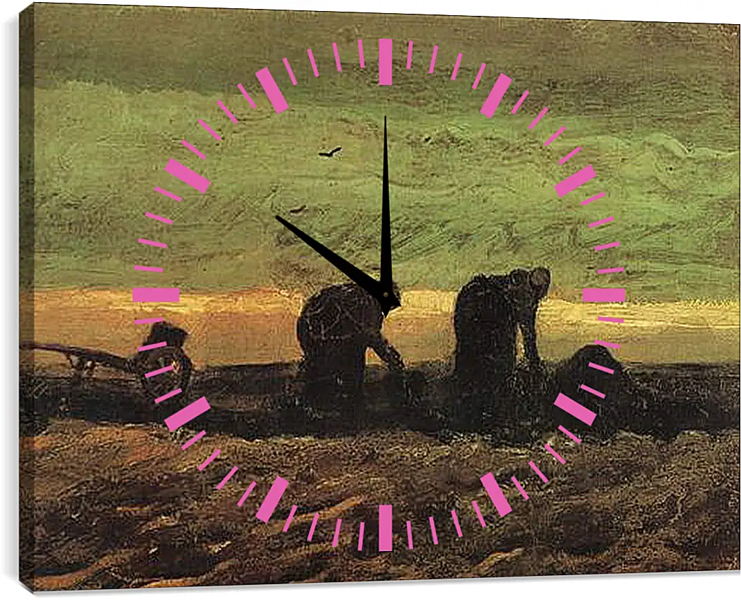 Часы картина - Two Women in the Moor. Винсент Ван Гог