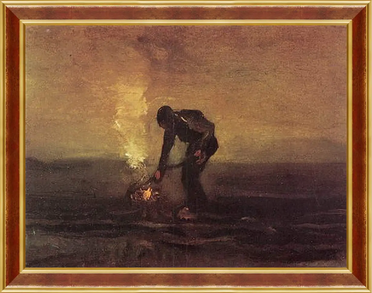 Картина в раме - Peasant Burning Weeds. Винсент Ван Гог