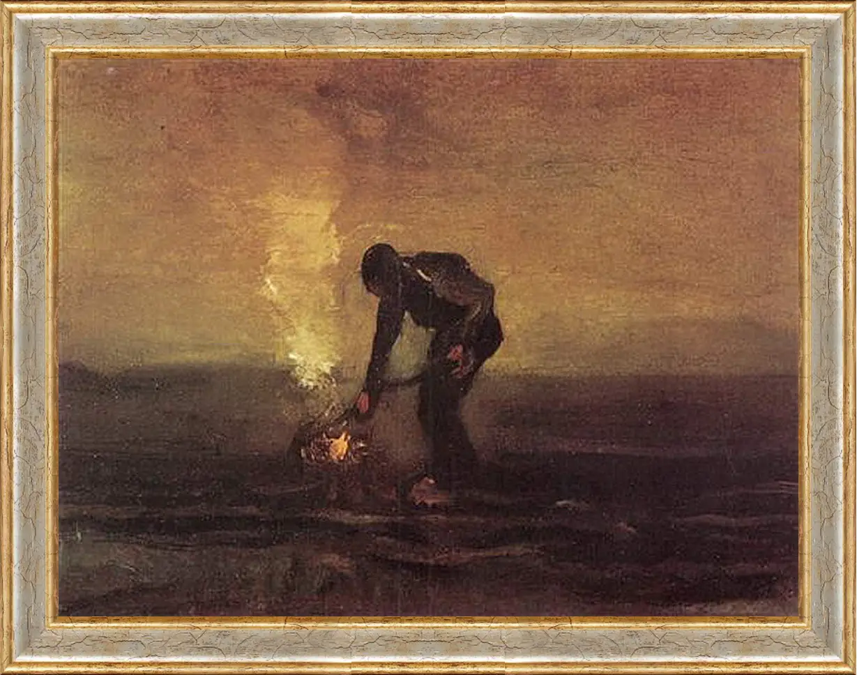 Картина в раме - Peasant Burning Weeds. Винсент Ван Гог