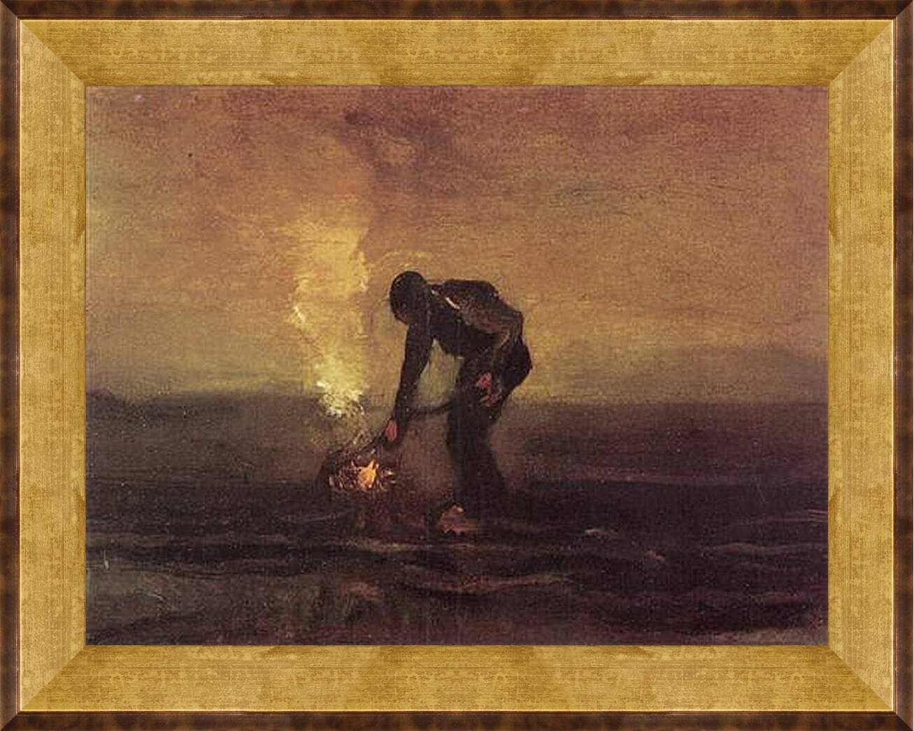 Картина в раме - Peasant Burning Weeds. Винсент Ван Гог