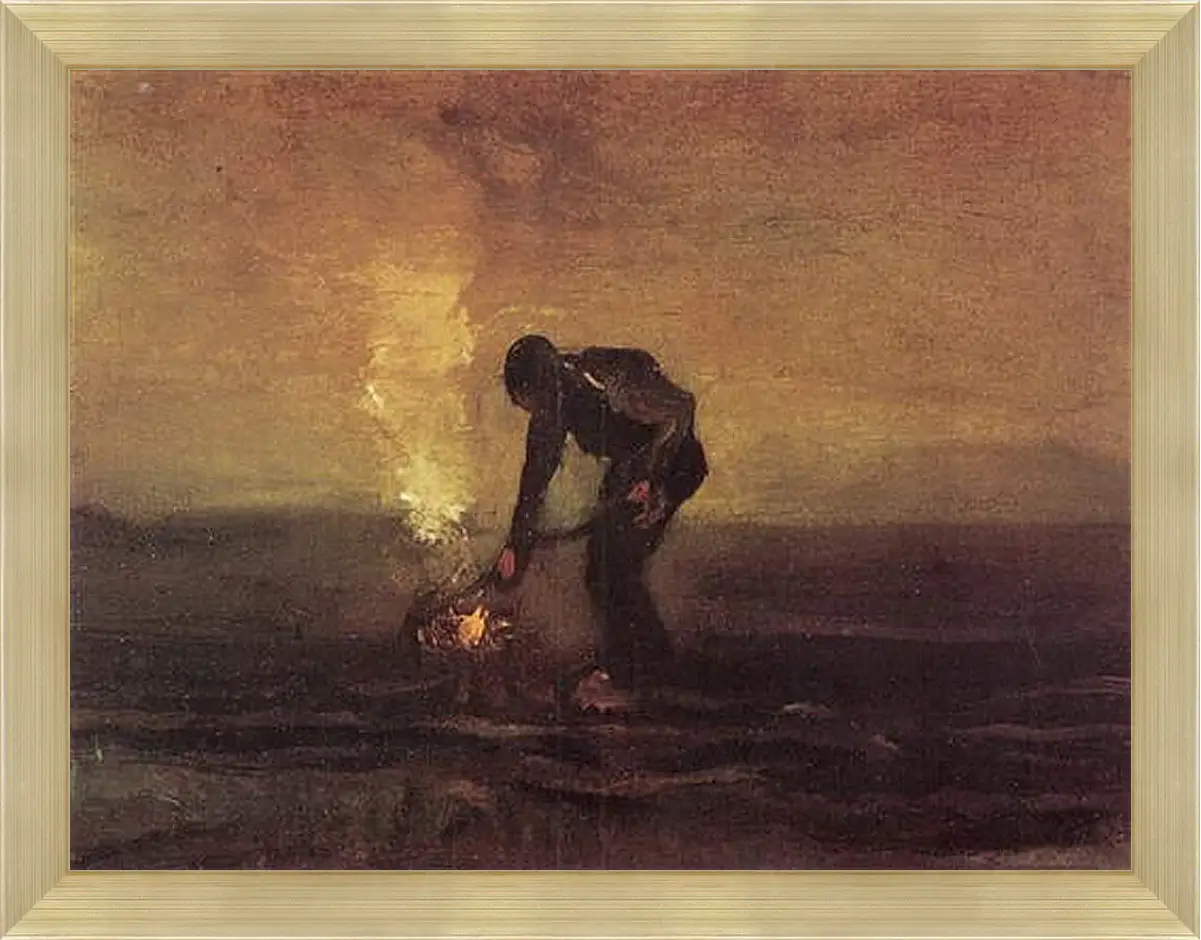 Картина в раме - Peasant Burning Weeds. Винсент Ван Гог