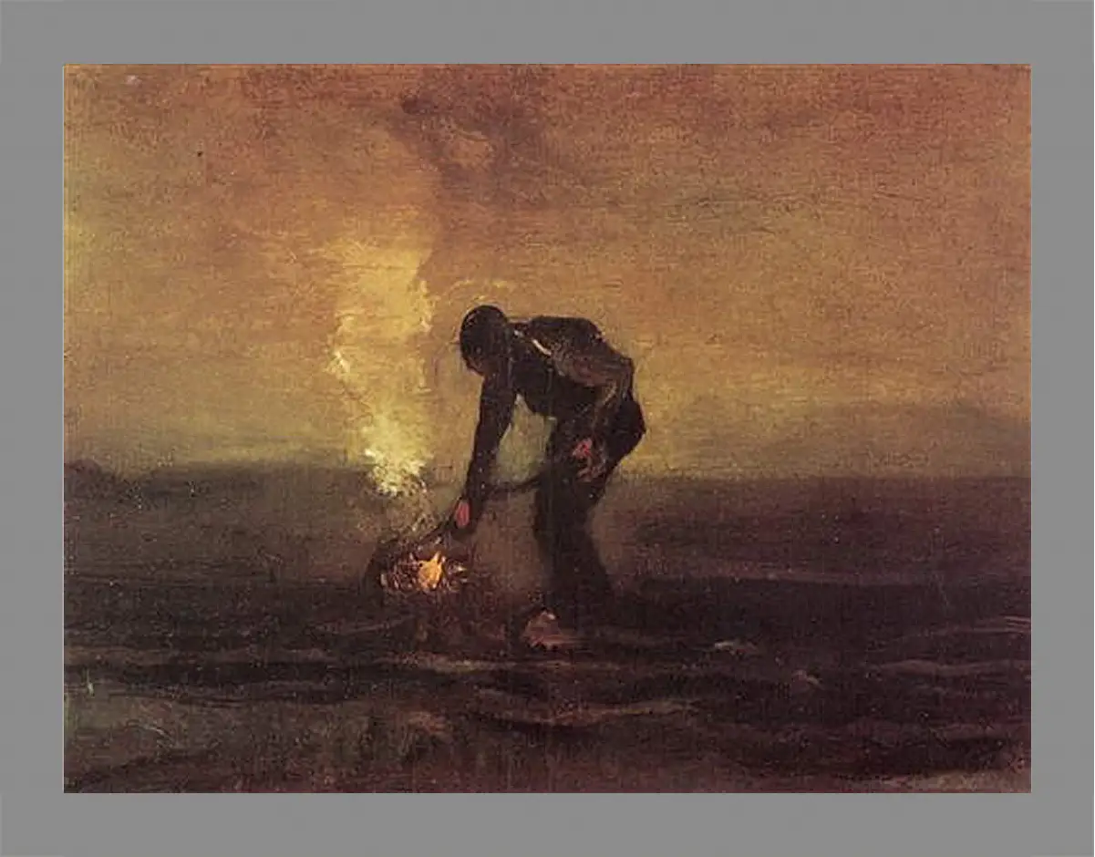 Картина в раме - Peasant Burning Weeds. Винсент Ван Гог