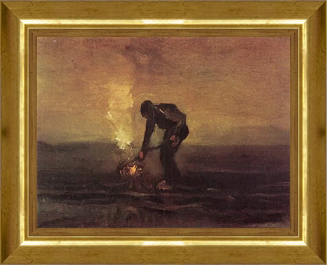 Картина в раме - Peasant Burning Weeds. Винсент Ван Гог