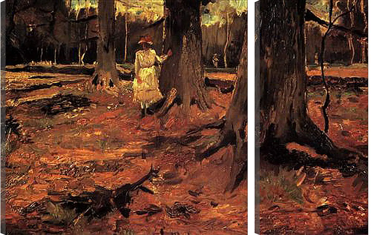 Модульная картина - Girl in White in the Woods. Винсент Ван Гог