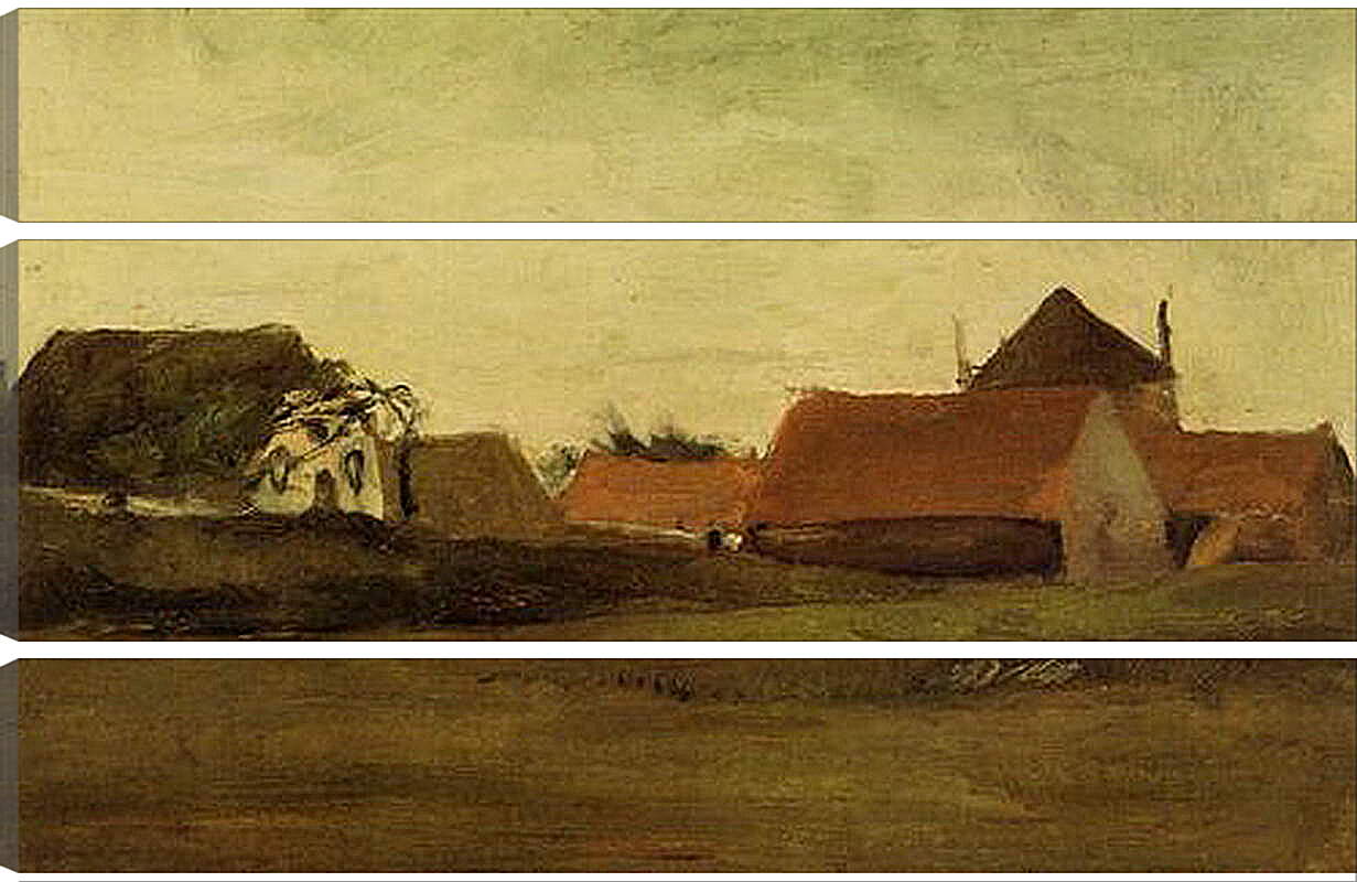 Модульная картина - Farmhouses in Loosduinen near The Hague at Twilight. Винсент Ван Гог